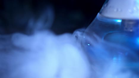 blue chemical reaction with smoke