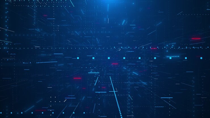 Tecnologia rete di dati digitali elementi rete di dati digitali sfondo flussi di luce velocità dati