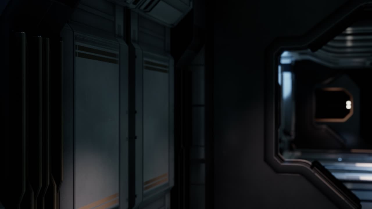 Clean sterile futuristic science fiction interior of a laboratory or ...