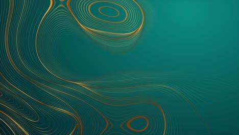 fondo de movimiento abstracto turquesa con patrón ondulado dorado