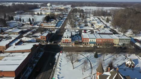 stockbridge michigan aerial of town 4k