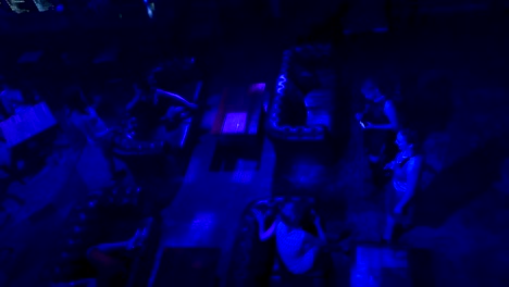 nightclub interior with blue lighting