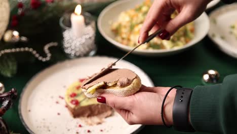 christmas dinner with liver pate