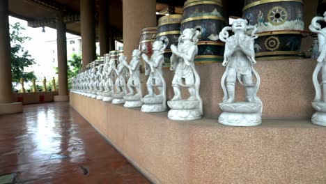 looking at the beautiful temple statues in the temple in bangkok