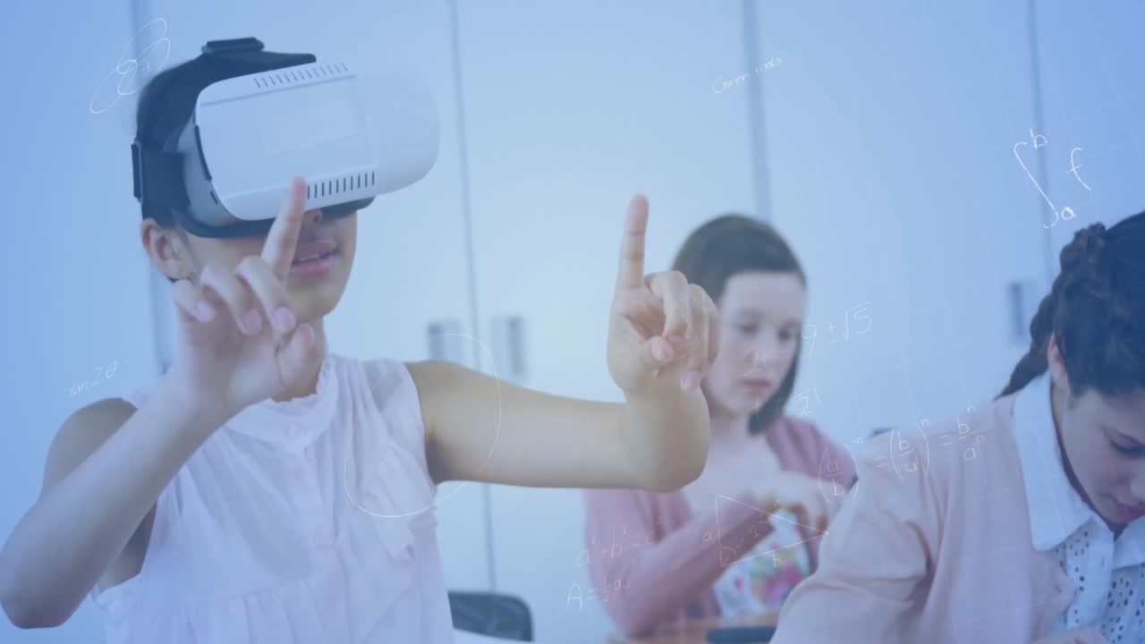 vr 헤드 ⁇ 을 사용하는 학교 학생들을 대상으로 수학 방정식의 애니메이션