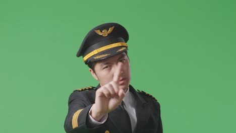 pilot portrait on green screen