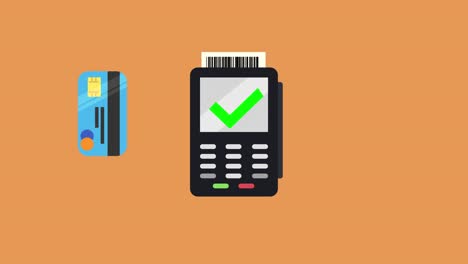 paying with contactless card concept, credit card terminal known as a pos or chip and pin machine