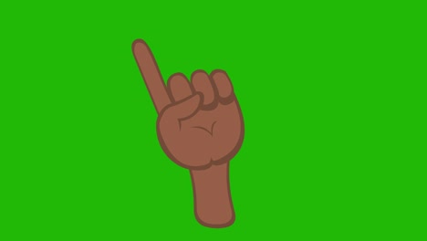 loop animation of a brown hand, swinging its index finger in concept of not approved