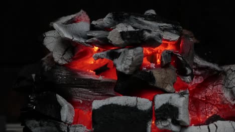 glowing embers of charcoal fire