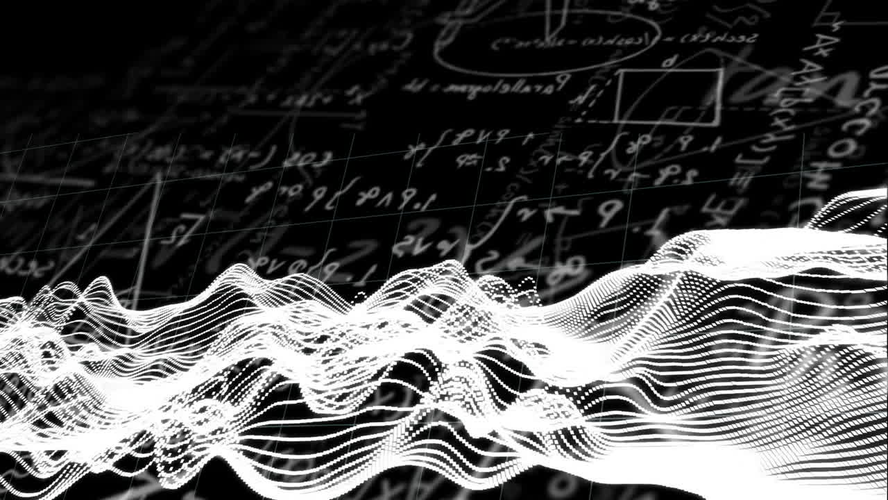 어두운 배경에서 과학 데이터 처리의 애니메이션