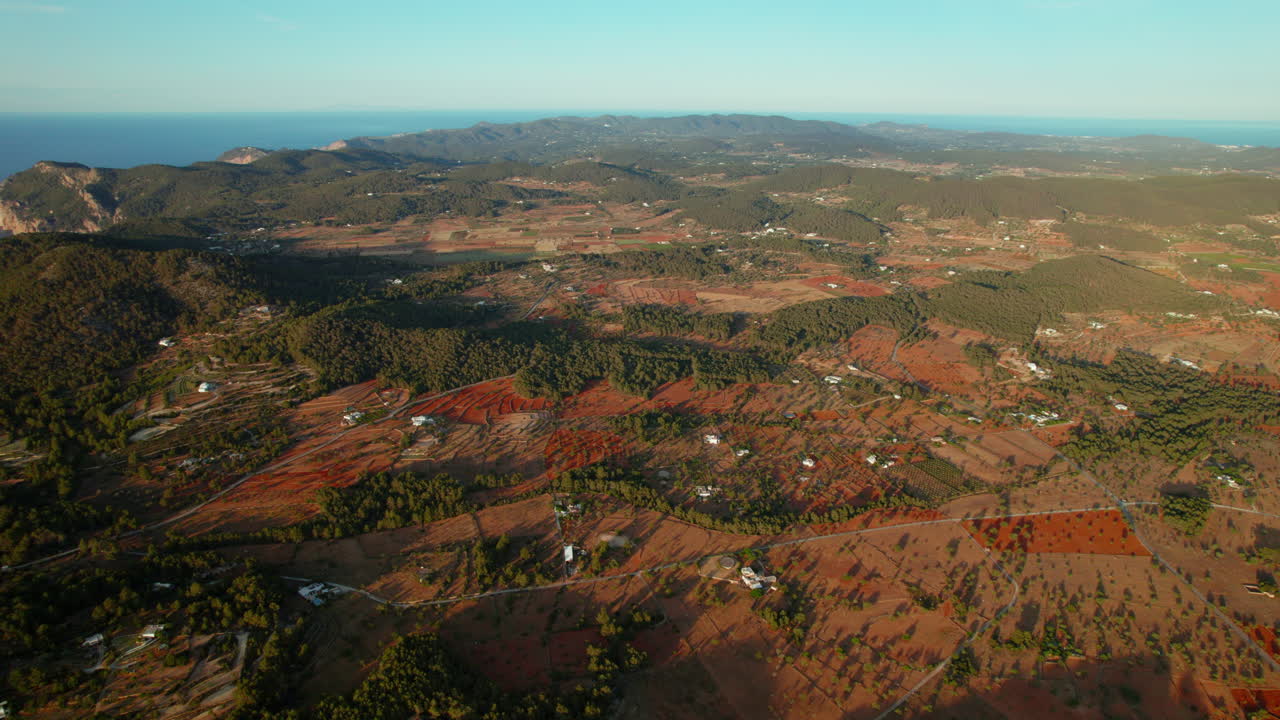 스페인 이비자 의 에스 브롤 드 부스카스텔 의 지중해 풍경 - 항공 파노라마