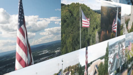 collage mit amerikanischer flagge