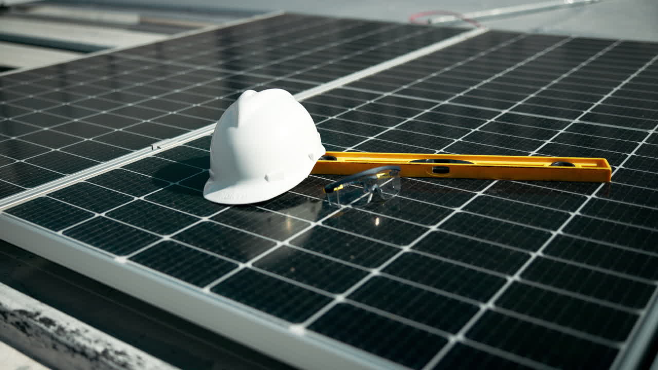 Solar Panel Installation with Safety Gear