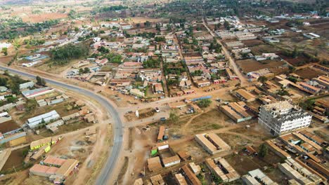 aerial drone view of rural kenya settlement