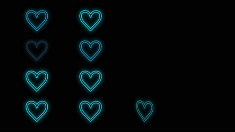 Blue-love-hearts-pattern-with-neon-light