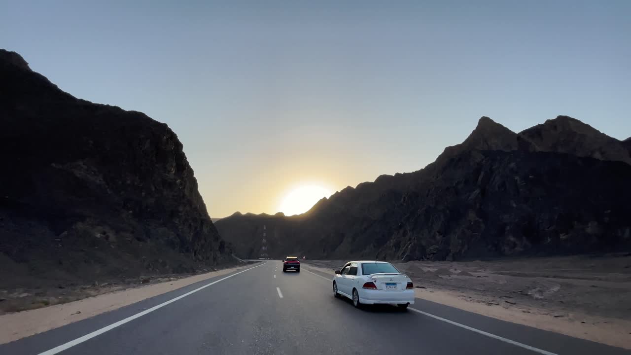 Road Through Desert and Mountains in Egypt