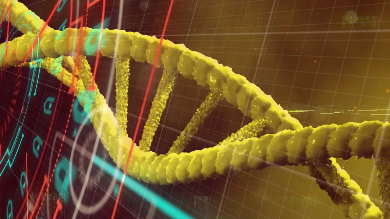 animación del escaneo del alcance sobre la cadena de adn