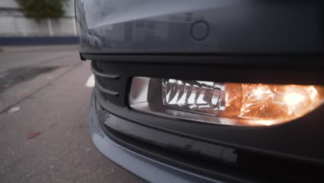 close-up of a car's fog light