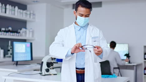 phd scientist wearing face mask