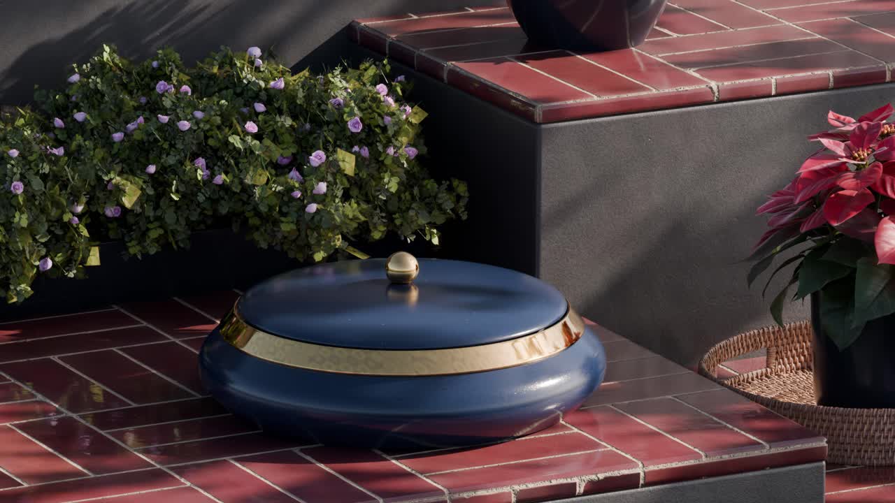 Modern Still Life with Geometric Shapes and Cosmetic Container