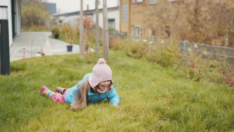 girl playing in the garden