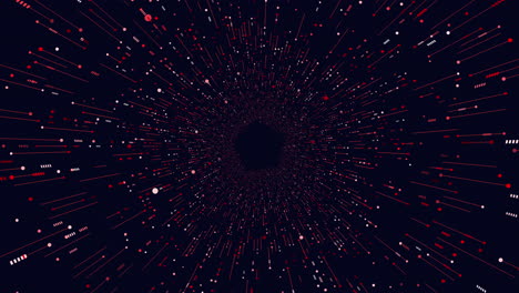 hexágonos de neón futuristas con puntos y líneas en espiral en la galaxia oscura