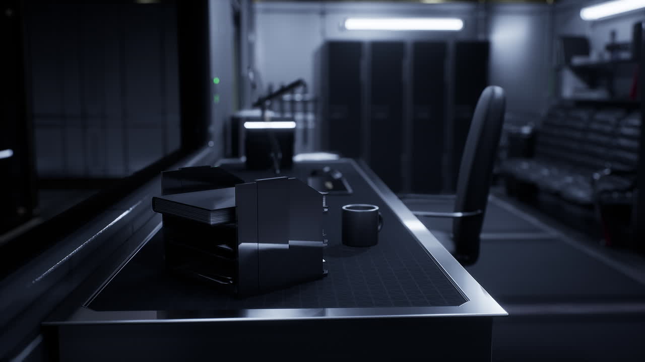 futuristic office and communication network center