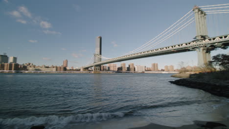 the manhattan bridge new york city at golden hour