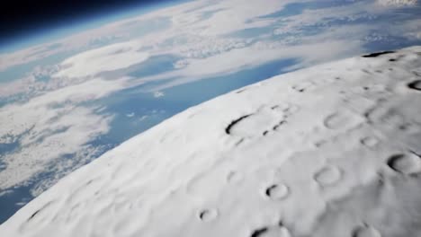 an awe-inspiring transition from earth’s serene atmosphere to the moon’s rugged surface, showcasing the beauty of celestial bodies in our solar system