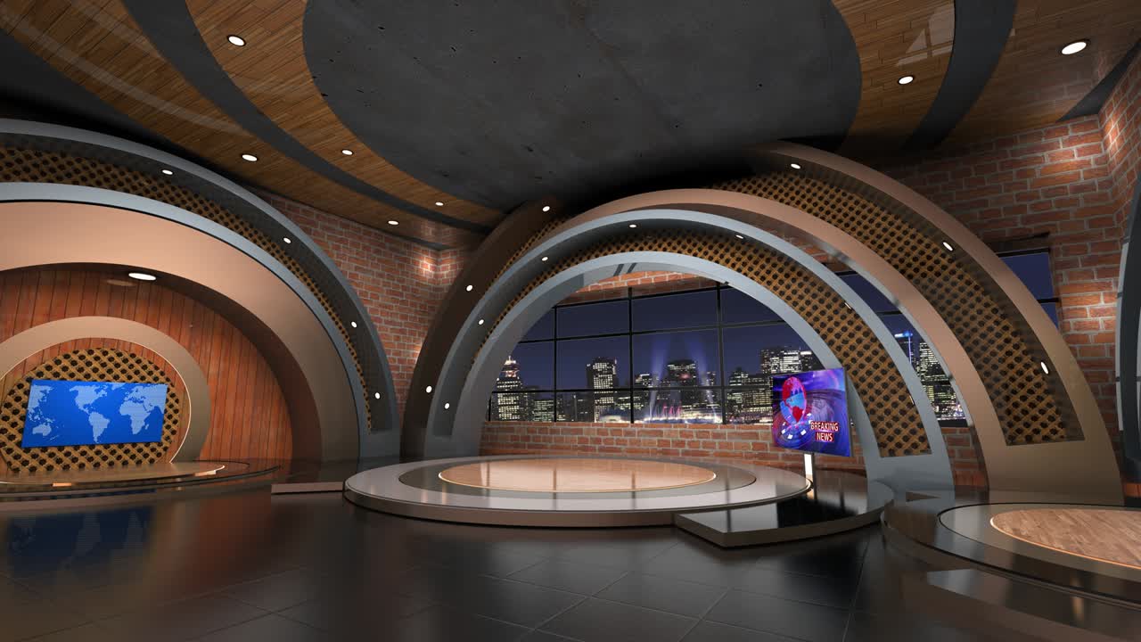 3d 가상 뉴스 스튜디오 배경 루프