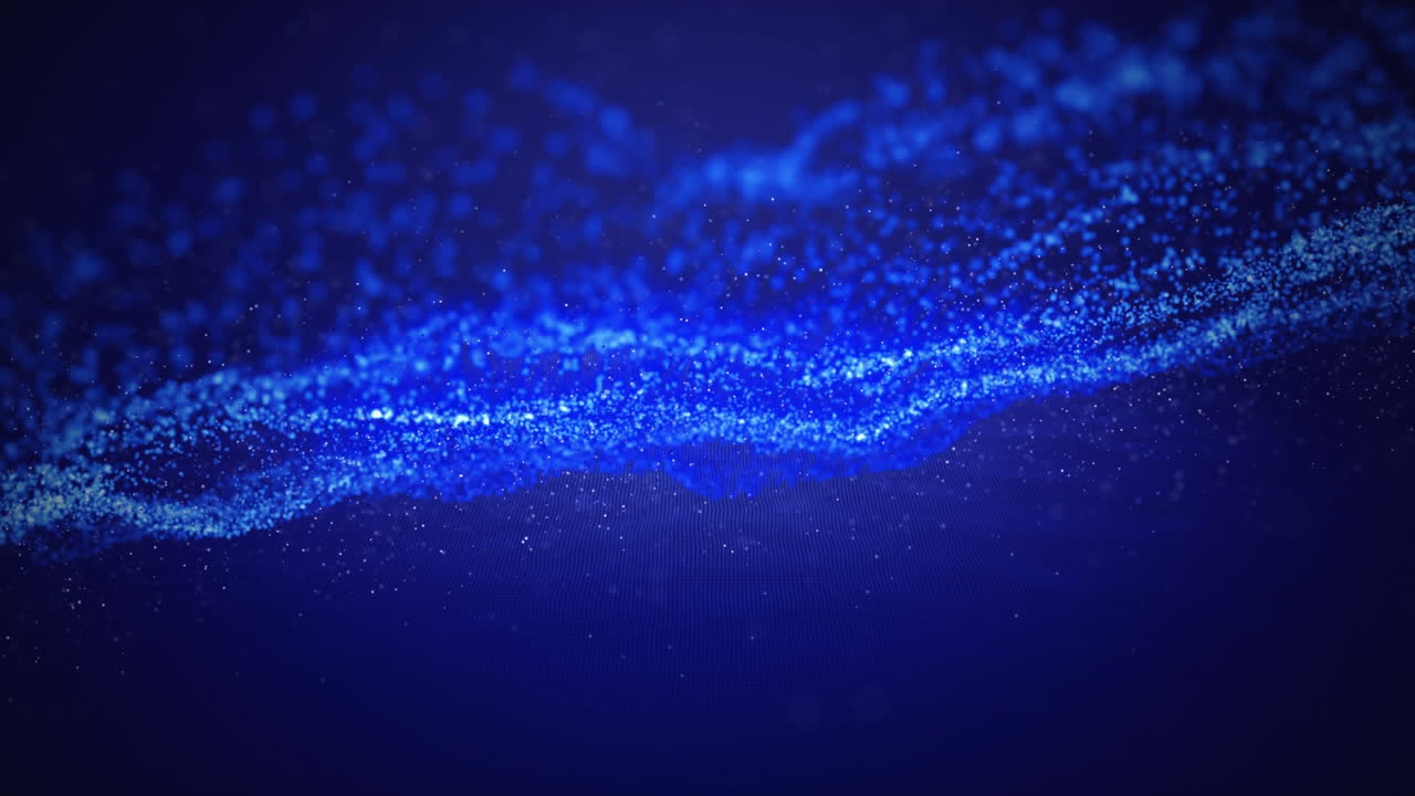 빛나는 파란색 입자의 애니메이션