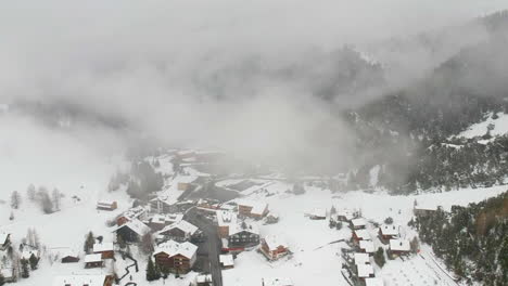 heavy snowfall on countryside town of uzbekistan in central asia