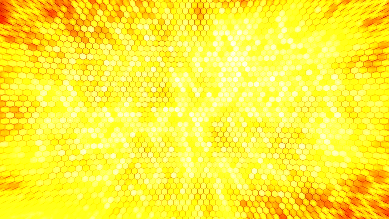 노란색 번개 벌 배경, 반이는 빛과 함께 반이는 전기 육각형, 비즈니스 기술 루프 애니메이션