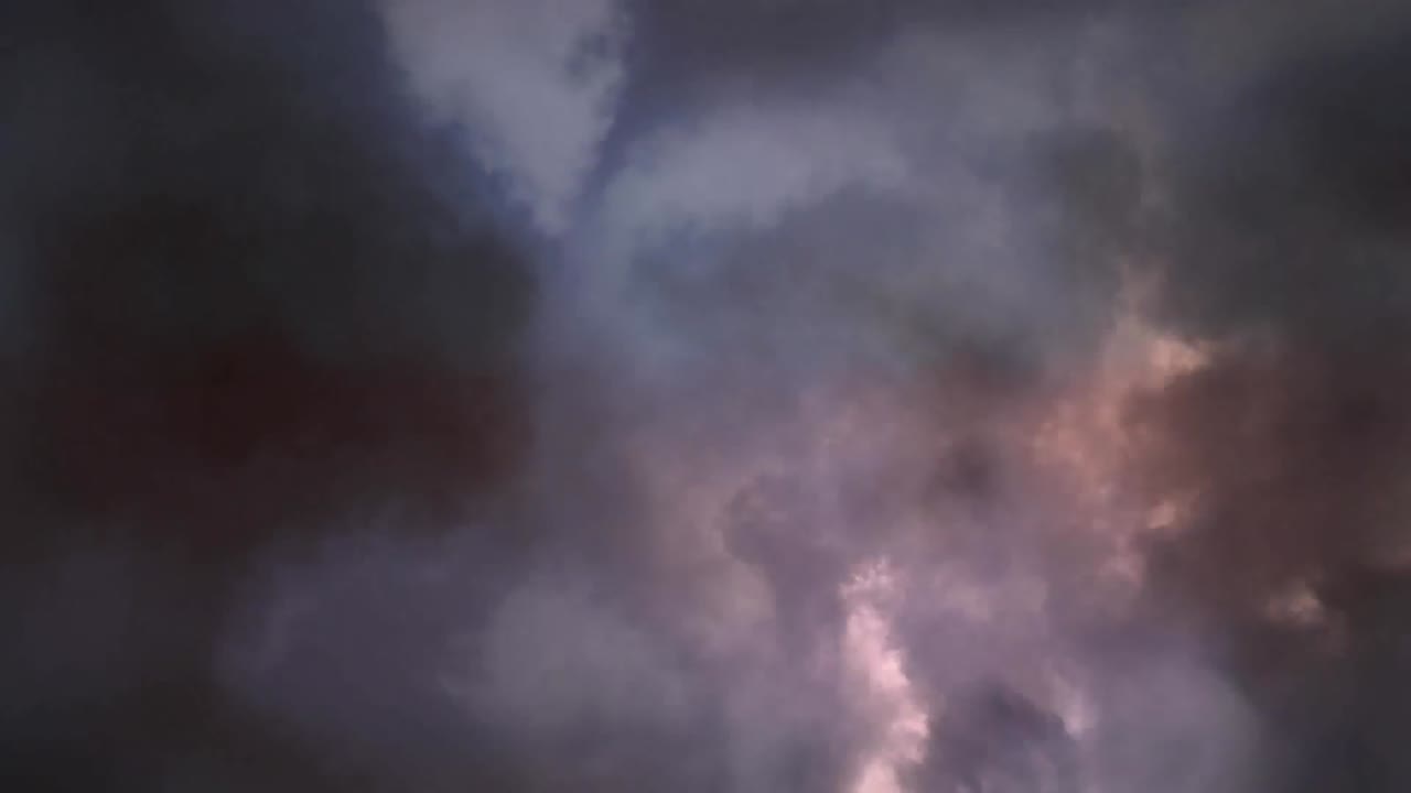 animación de formas que se mueven sobre las nubes