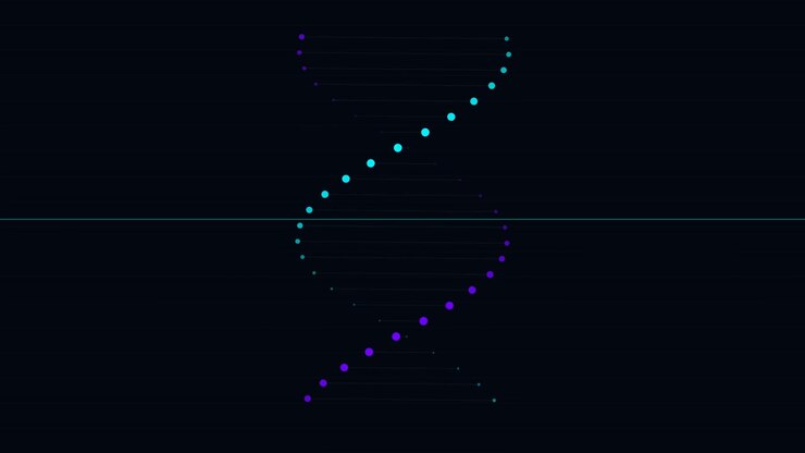 Animated DNA Helix Rotating on Dark Background