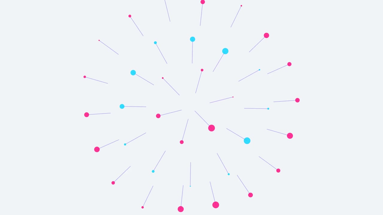 Abstract Motion Graphic of Pulsing Pink and Blue Dots