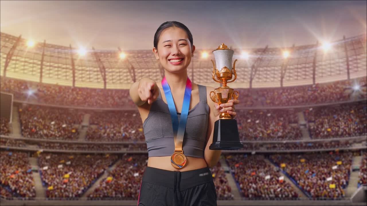 Woman Athlete Celebrating Victory