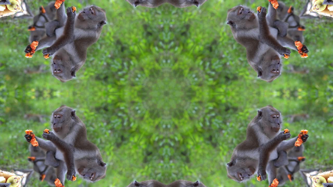 vista abstracta caleidoscopio mono come frutas