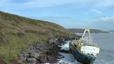 Abandoned-shipwreck-on-Ireland’s-south-coast