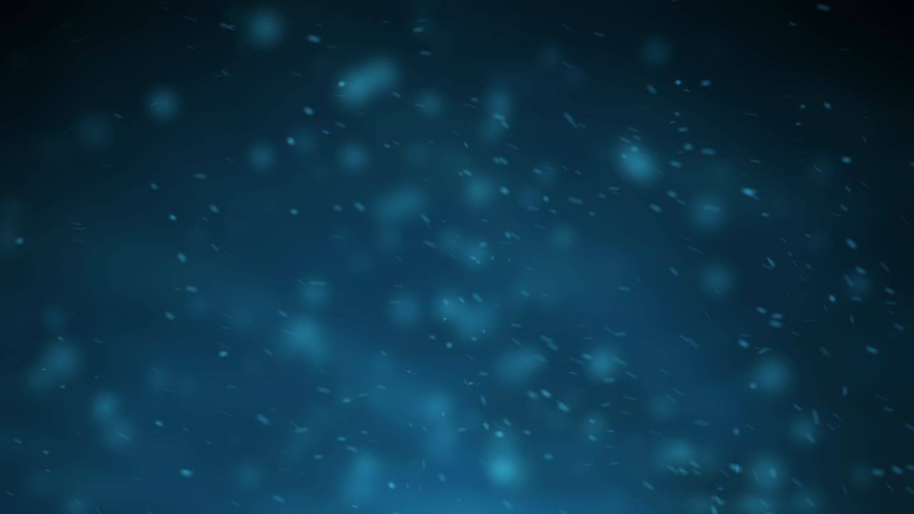 partículas mágicas de nieve azul cayendo fondo digital abstracto. 4k. enfoque selectivo. movimiento lento.
