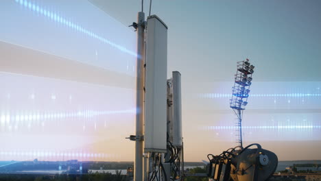 telecommunication tower at sunset