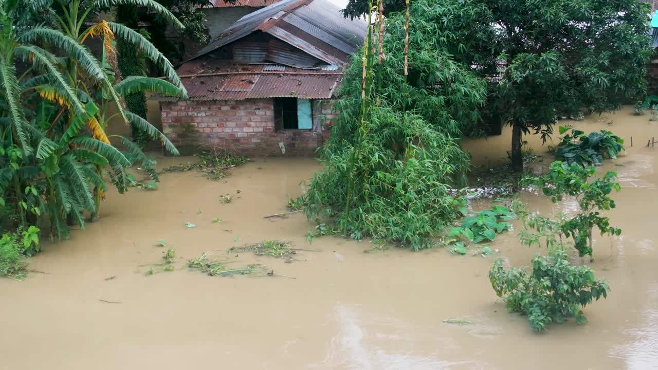 House Submerged in Floodwaters