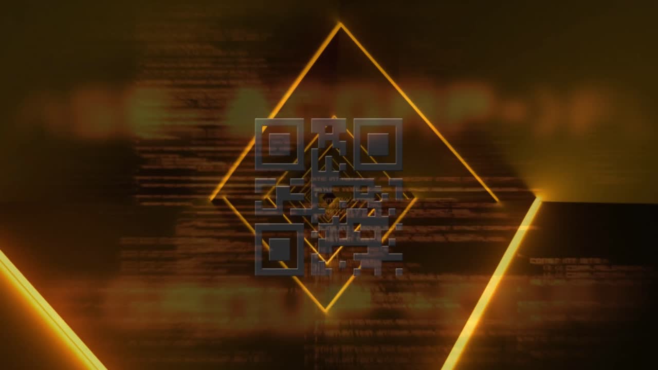 Animation Of Qr Code In Rhombus Pattern And Programming Language Over ...
