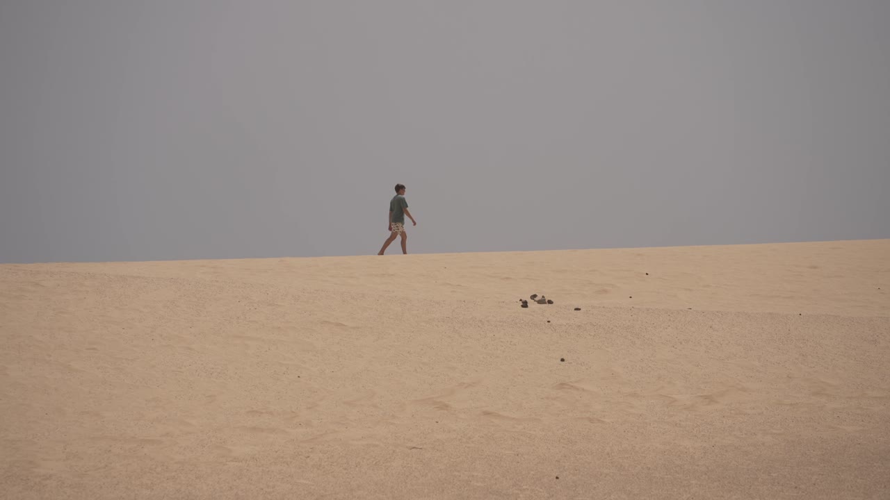 running over volcanic dunes and feeling the freedom in Fuerteventura, canary island