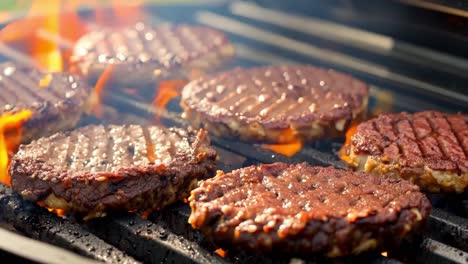 burgers grilling on a barbecue