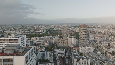 paris 13th: aerial perspective showcases diverse architecture.