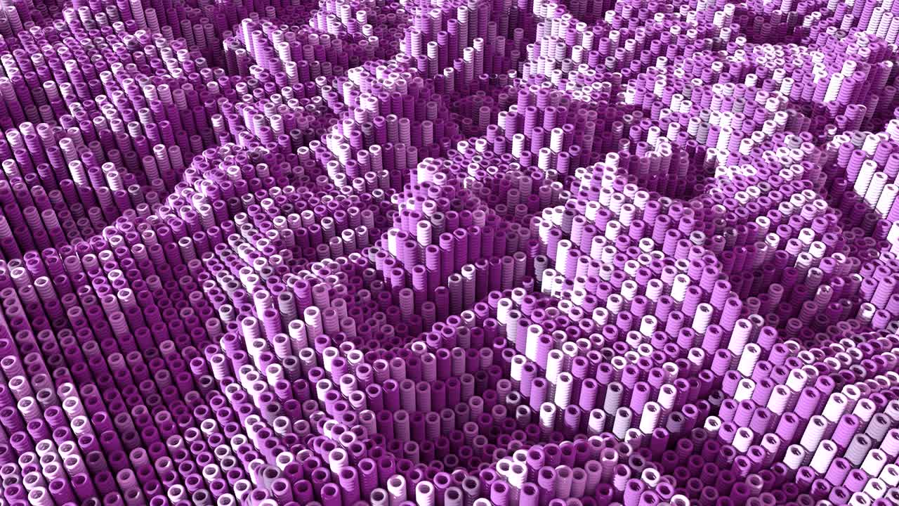 4K Abstract Rings Arranged in Digital Tubes.