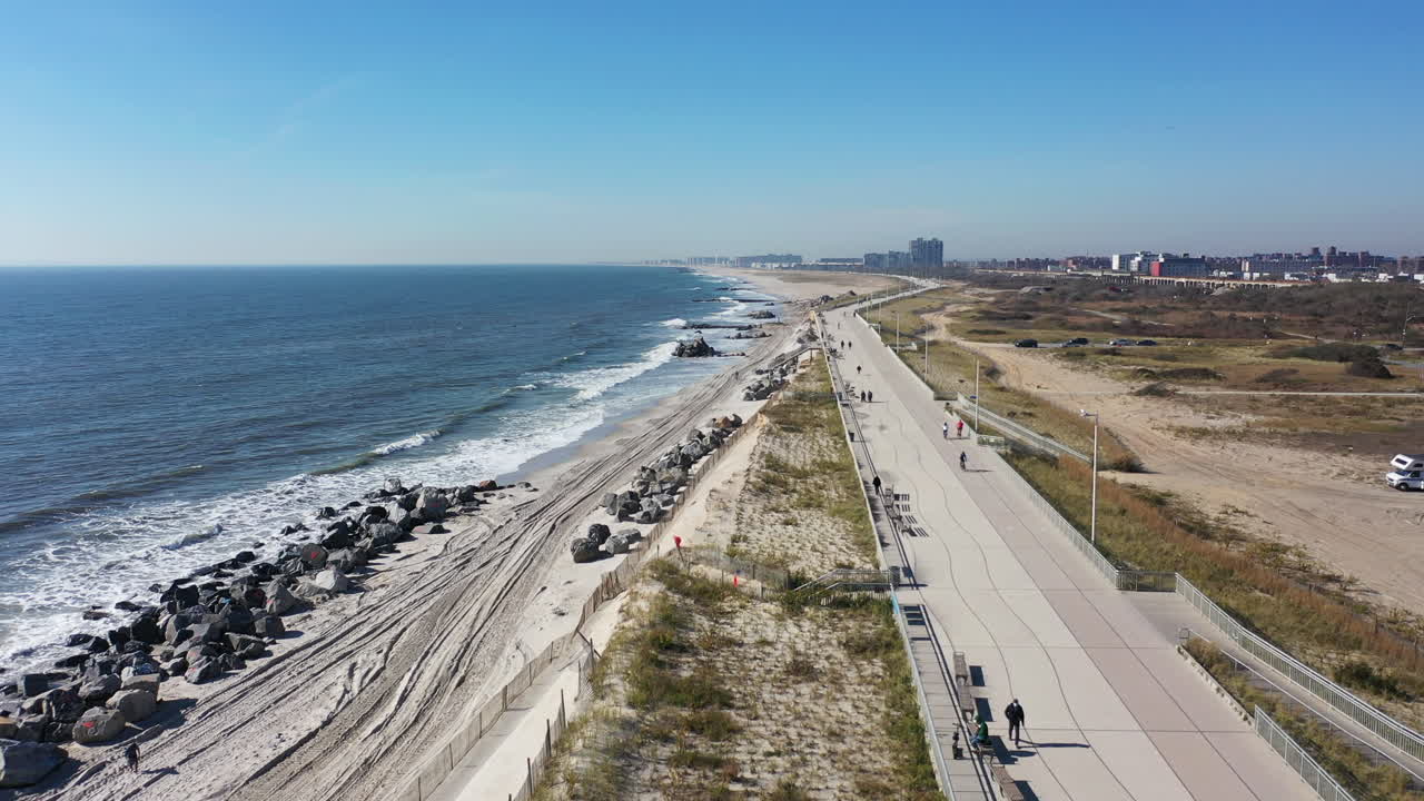 멀리 rockaway, 뉴욕에 있는 해변에서 조감도