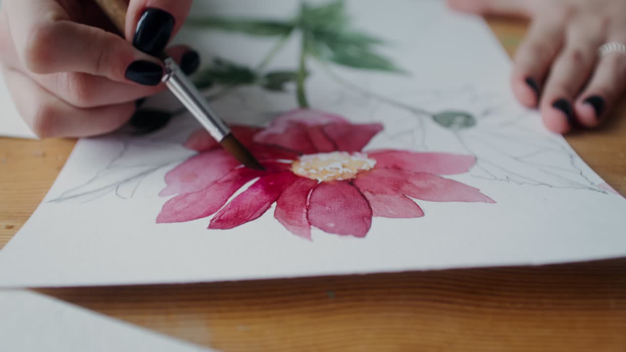 pintura a aquarela de uma flor