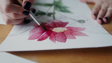 pintura en acuarela de una flor